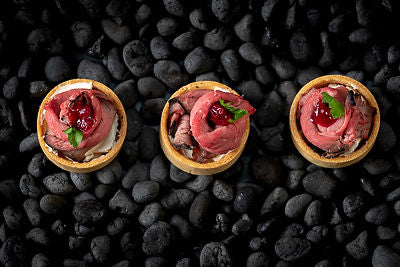 Dessert on black background