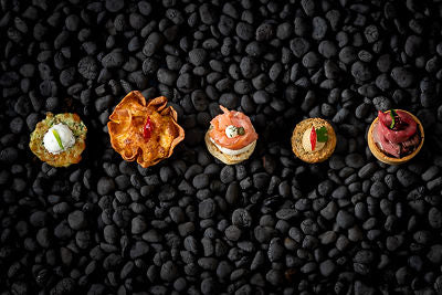 Dessert on black background