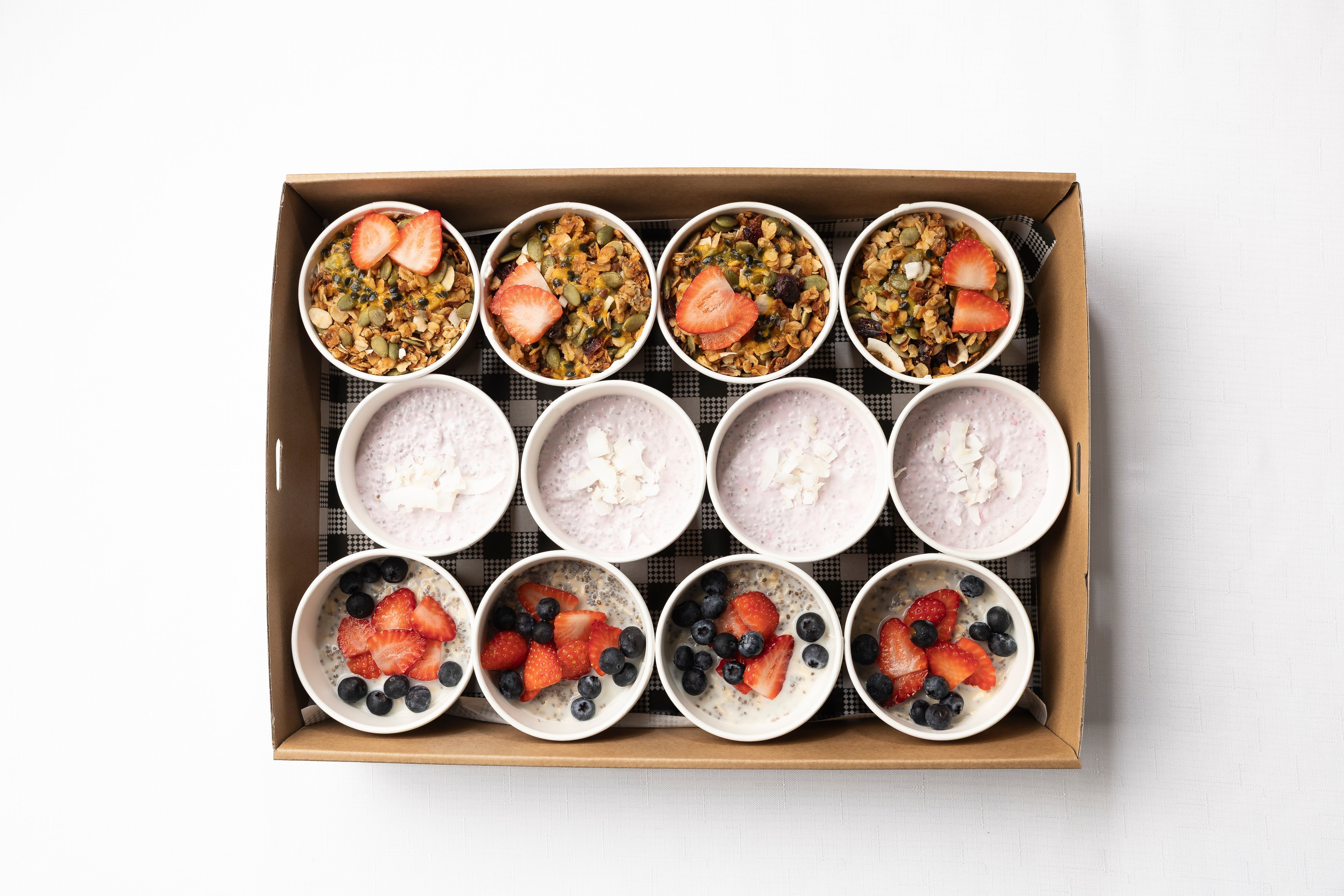 A box of 12 breakfast cups