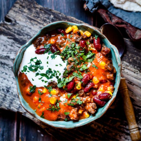 Vegetarian Bean Chilli. Dinner on the Table family meals delivered