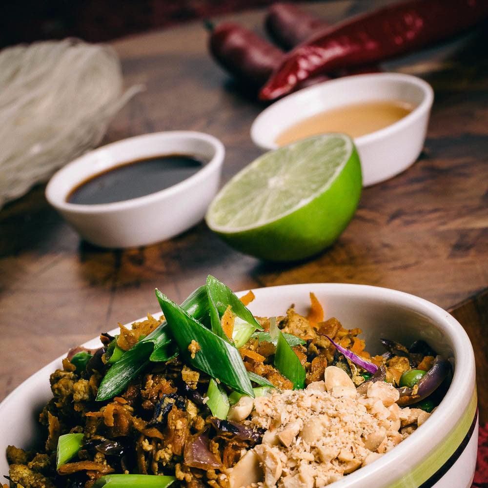 Image of Singapore noodles in bowl