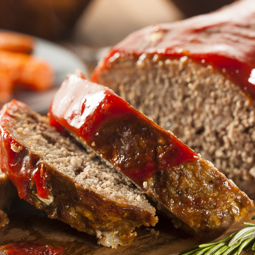 ready made home delivery meals featuring tomato glazed meatloaf